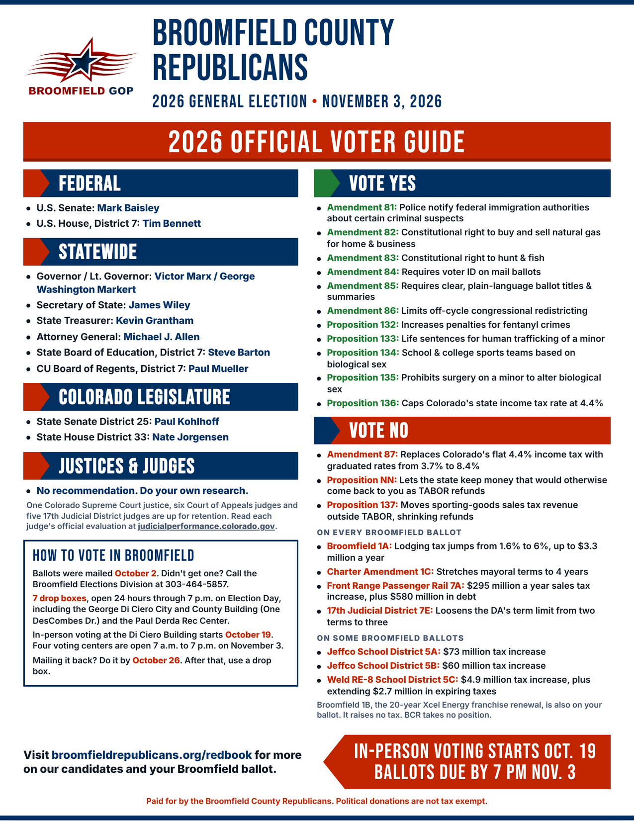 2026 Voter Guide · Broomfield County Republicans